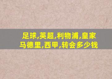 足球,英超,利物浦,皇家马德里,西甲,转会多少钱